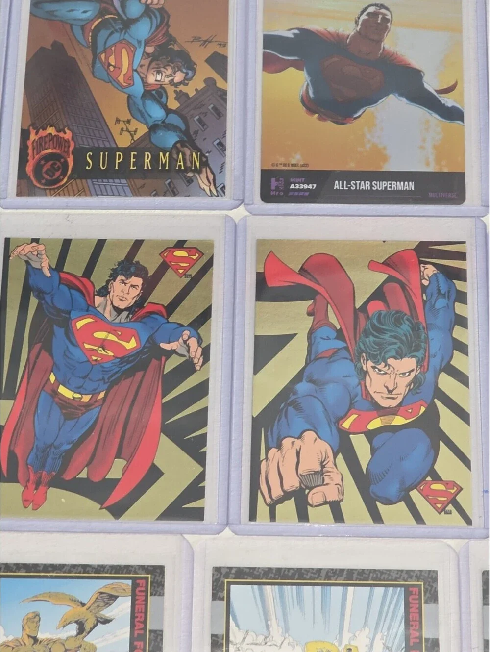 Giant 30 Card Lot Death Of Superman Gold Foil Inserts Holos Fleer Brilliants DC
